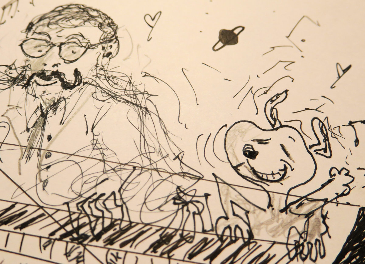 Vince Guaraldi & Snoopy' 12 x16in Ink. Original signed dated
