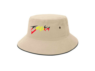 Natural Colour Bucket Hat w Aboriginal Flag Logo main photo
