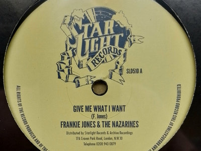 FRANKIE JONES / PRINCE ALLA - GIVE ME WHAT I WANT / LAST TRAIN TO AFRICA (Starlight / Archive) Disco 12" main photo