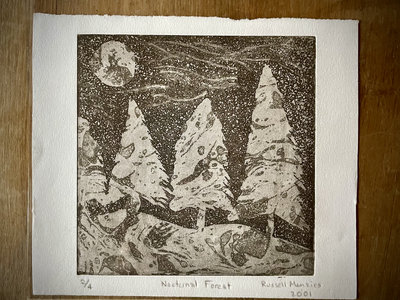 NOCTURNAL FOREST Lithography Print by Russell Menzies from 2001. main photo