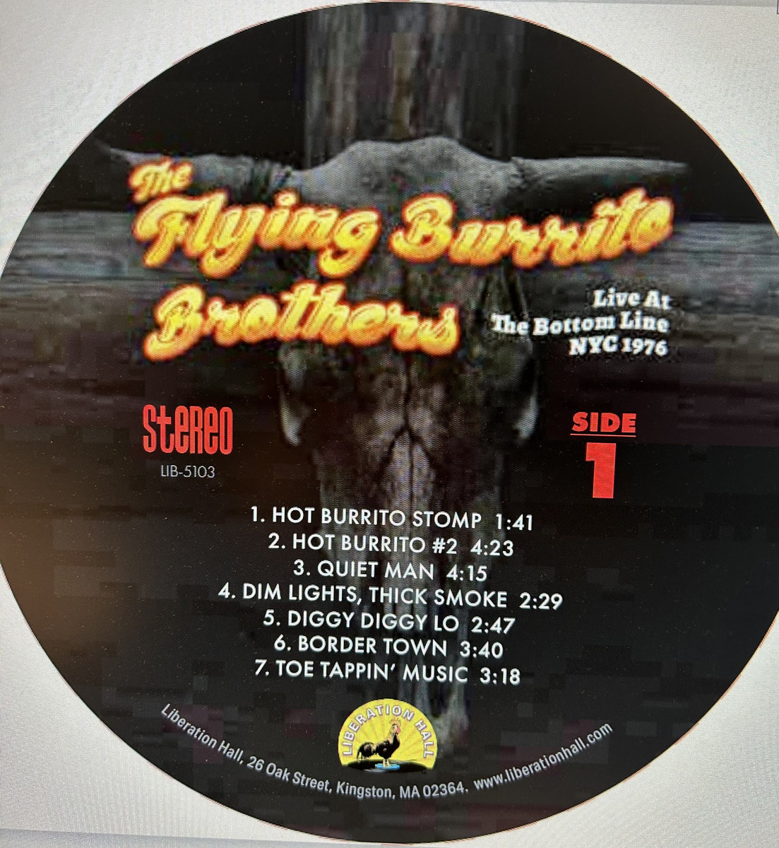 The Flying Burrito Brothers - Live At The Bottom Line NYC 1976, Vinyl LP The Flying Burrito Brothers - Live At The Bottom Line NYC 1976, Vinyl LP