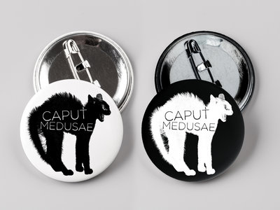 Black Cat Button w/ Caput Medusae Logo | Caput Medusae