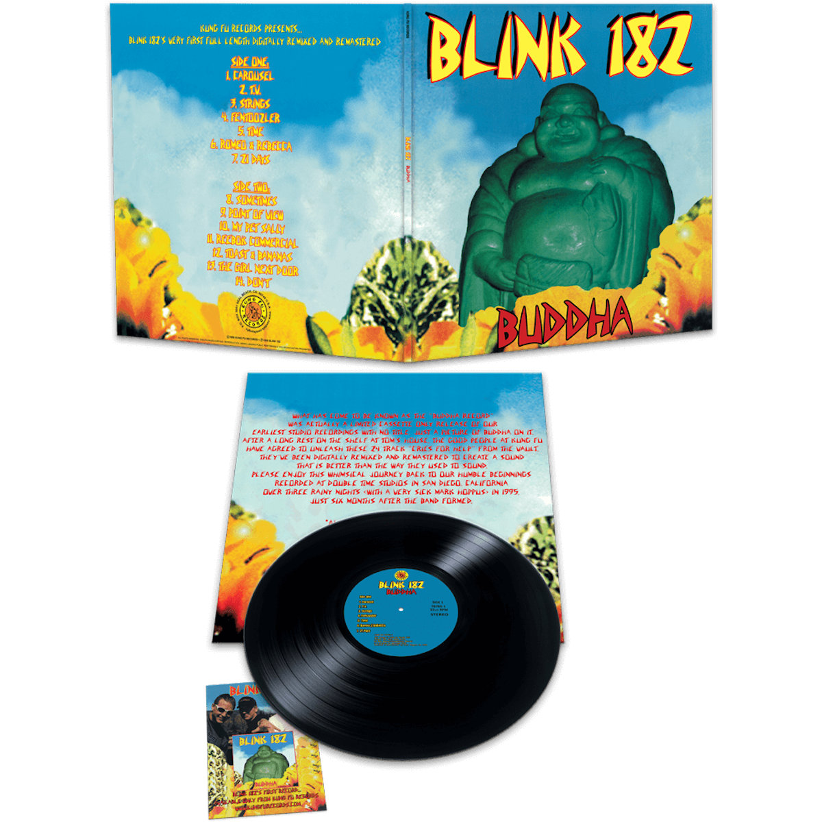 BLINK 182 BUDDHA レコード KUNG FU RECORDS Blink 182 - Buddha (Limited Edition Blue-Red-Yellow Stripe Vinyl