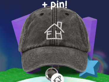 FHR dad hat :3D + a FHR logo button pin main photo