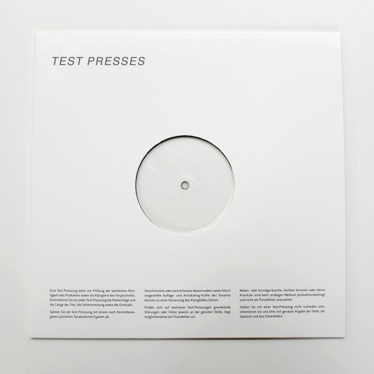 3 x 12" Vinyl Test Press