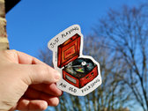 ‘Support indie folk musicians’ & ‘Just playing an old folk song’ x2 Stickers + Download photo 