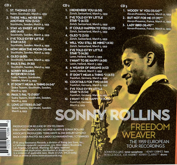 Freedom Weaver: The 1959 European Tour Recordings | Sonny Rollins