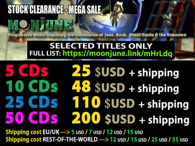 5 CDS FOR $25 +SHIPPING - MOONJUNE STOCK CLEARANCE main photo