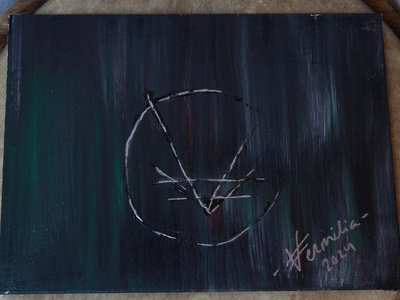 Unique V-symbol painting (Aurora Borealis) 18cm x 24cm main photo