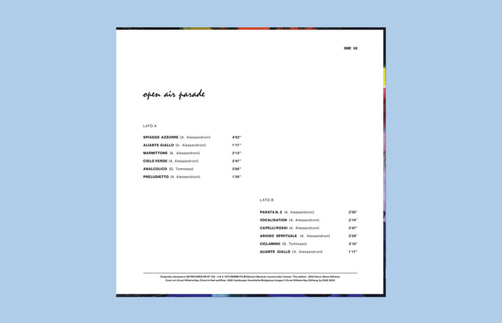 OPEN AIR PARADEアレッサンドロ・アレッサンドローニLPレコード OPEN AIR PARADE | Alessandro Alessandroni | Sonor Music Editions
