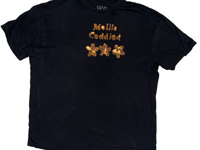 Black Hand Printed 'Mollie Coddled' Bleach T-Shirt - M main photo