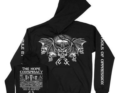 "Tools Of Oppression, Rule by Deception" Black Hooded Sweatshirt main photo
