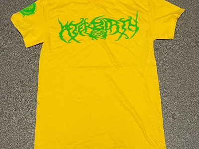 Afterbirth Logo T-Shirt (Yellow/Green) with Sleeve Design main photo
