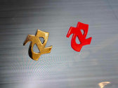 Æ Logo Metal pin set. 1 Silver (reflective) and 1 Red. With metal lock photo 