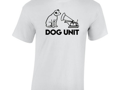 Dog Unit Gramophone T-Shirt in White. main photo