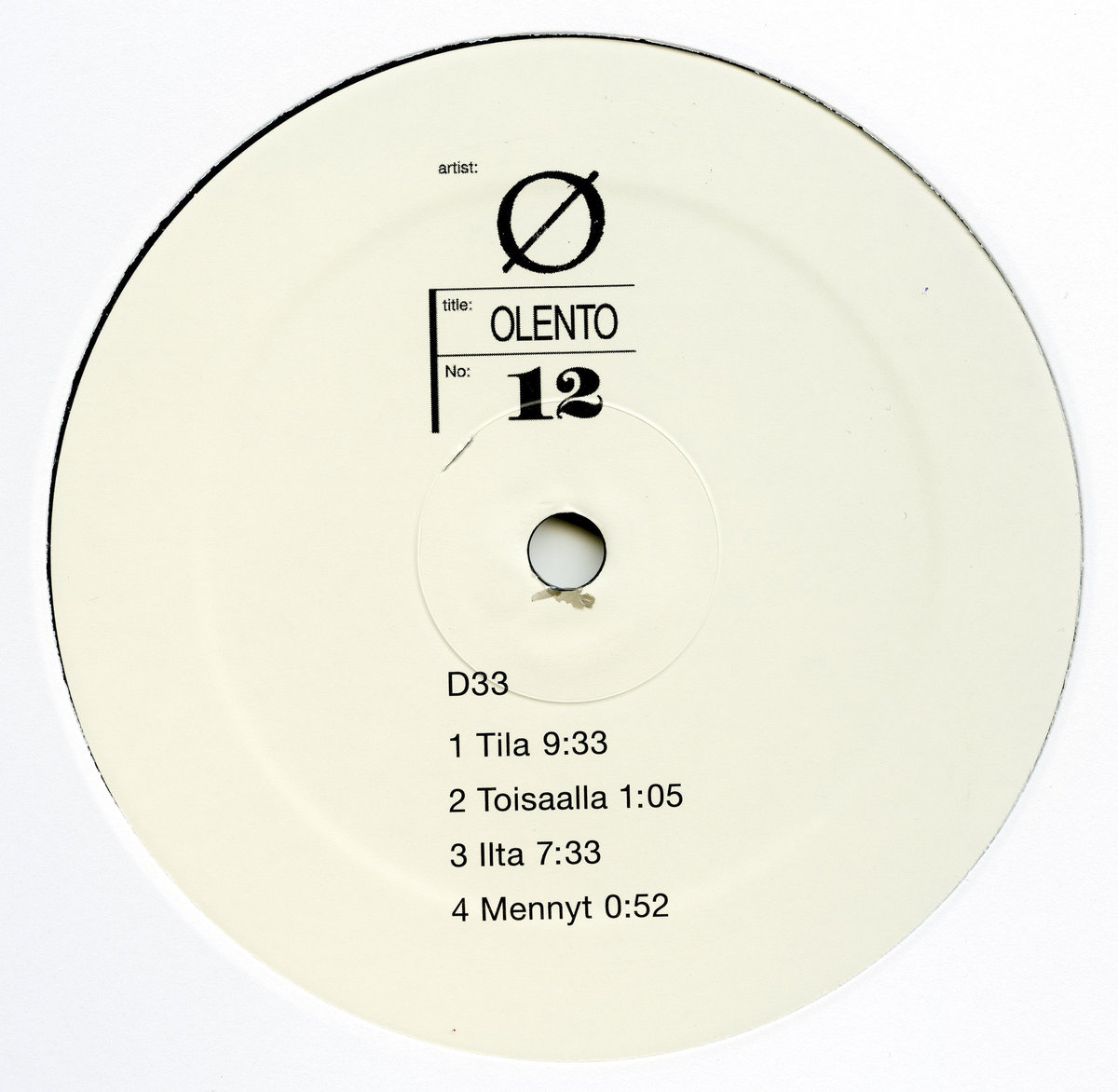 Olento | Ø (Mika Vainio) | Sahko Recordings