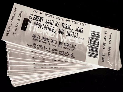 Ticket to Saturday May 18th show at The 44 in Glendale, AZ. Will-call. main photo