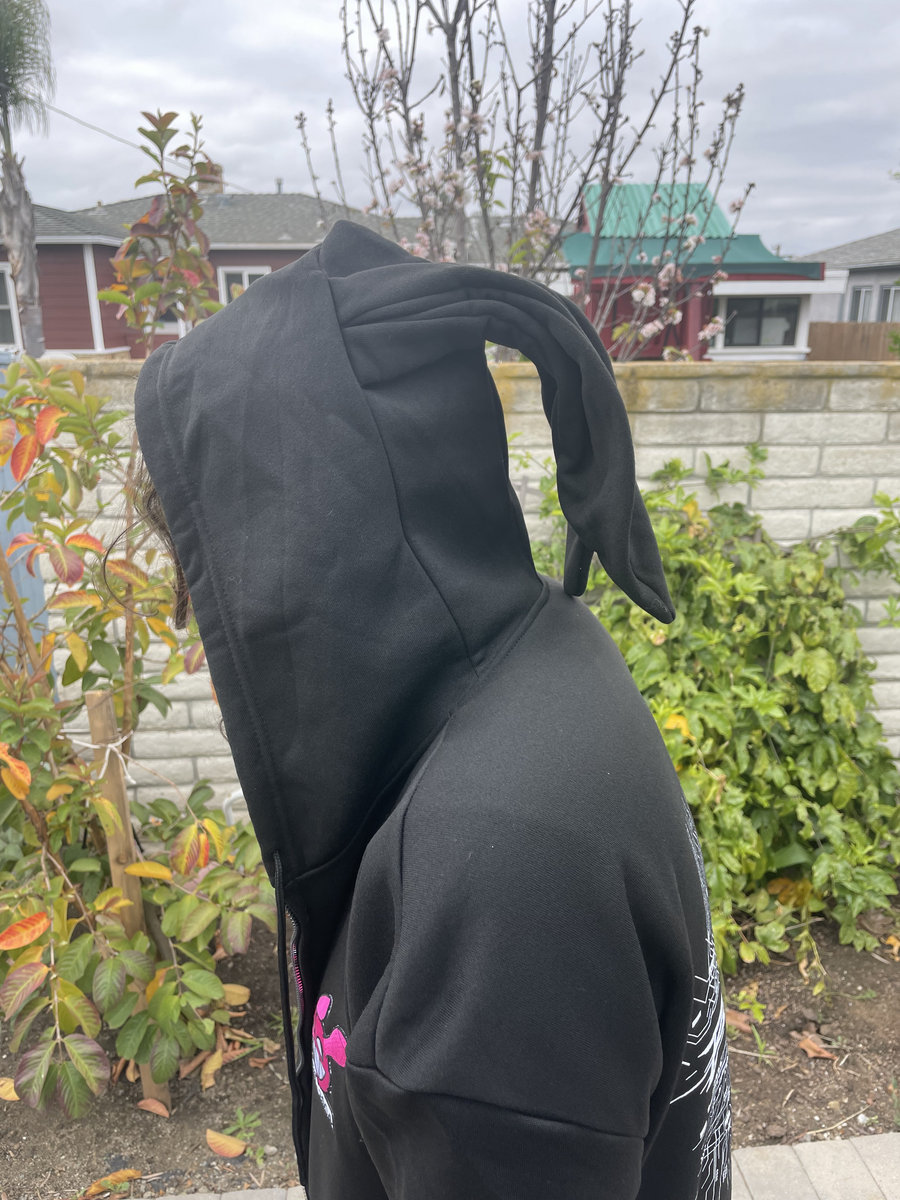 REFLEM Rabbit Ear Zip-Up Hoodie Black