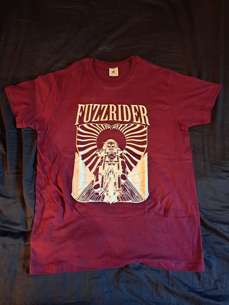 BURGUNDY T-SHIRT WITH WHITE LOGO | FUZZRIDER