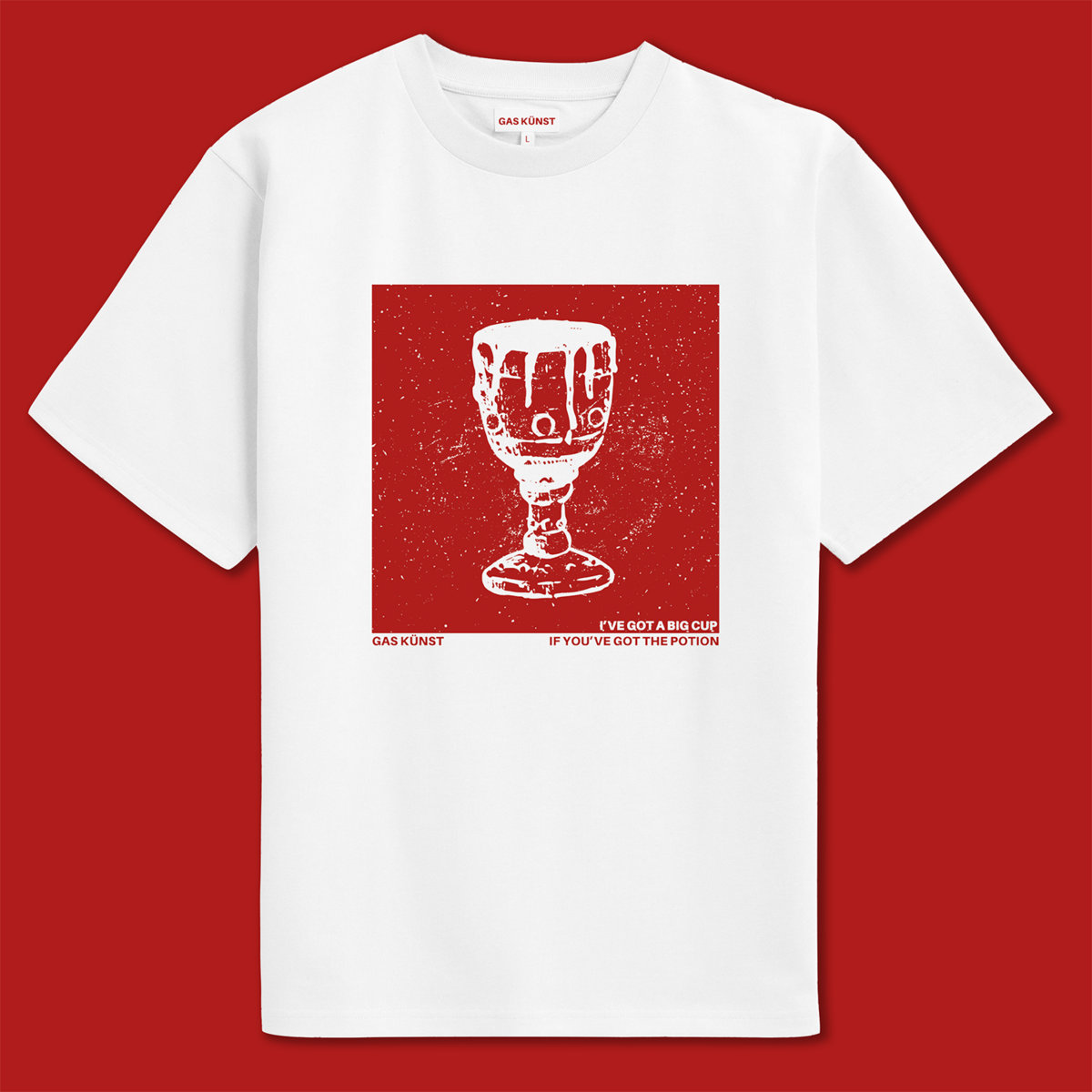 Gas Kunst 'Big Cup' exclusive PRE-ORDER white T-shirt