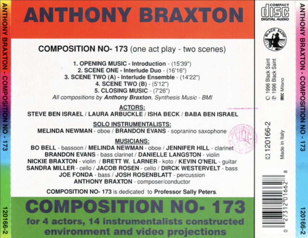 Cd Composition Composition No. 173 | Anthony Braxton | Black Saint