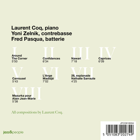 Laurent Coq Trio : Confidences | Laurent Coq / Yoni Zelnik / Fred