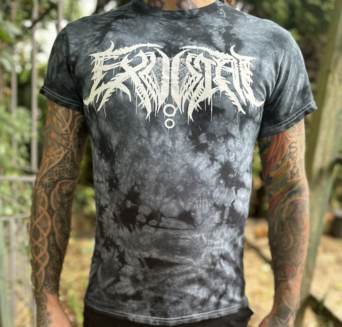 Black Crystal Tie Dye Logo Shirt