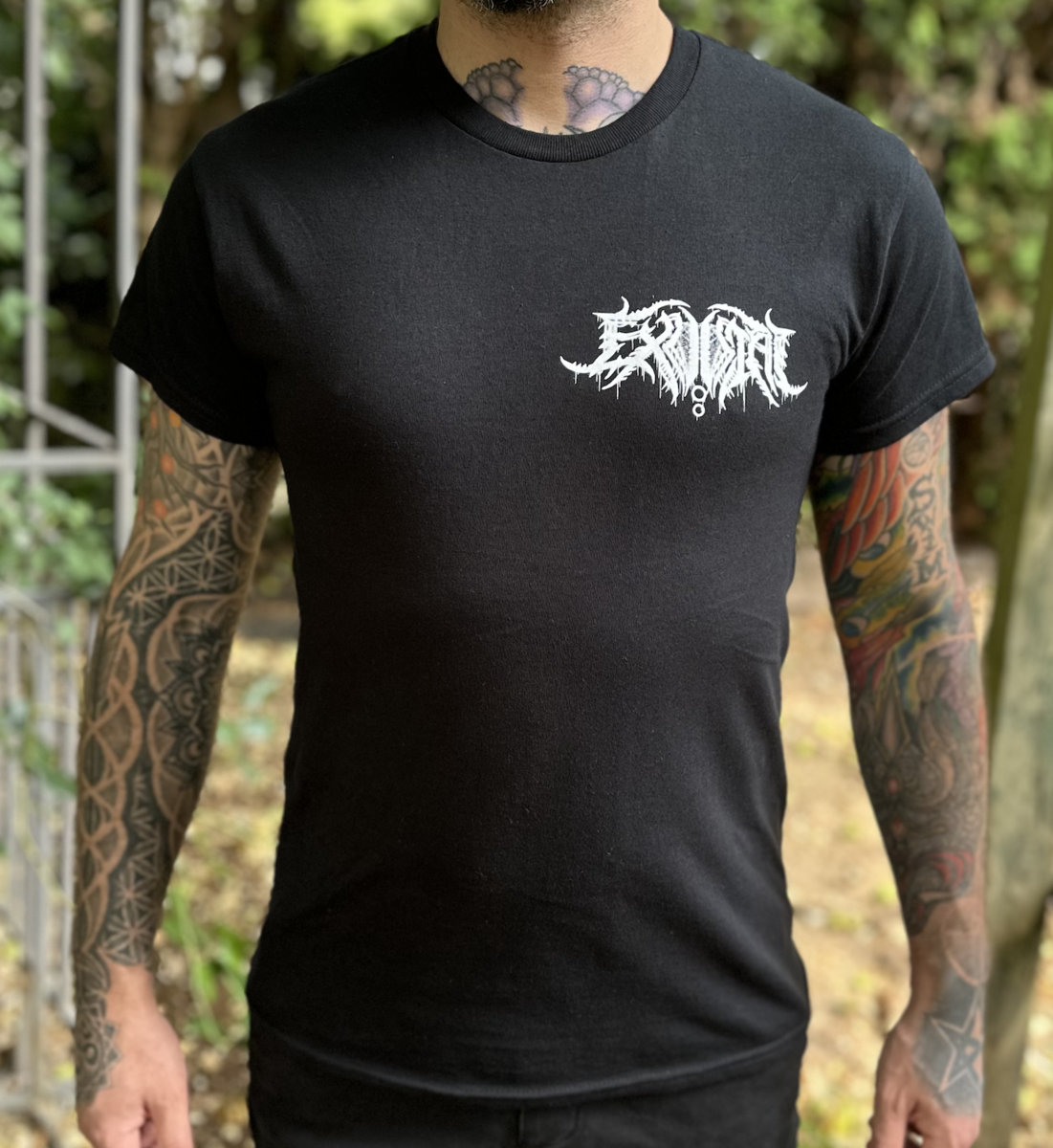 White Logo Black Shirt
