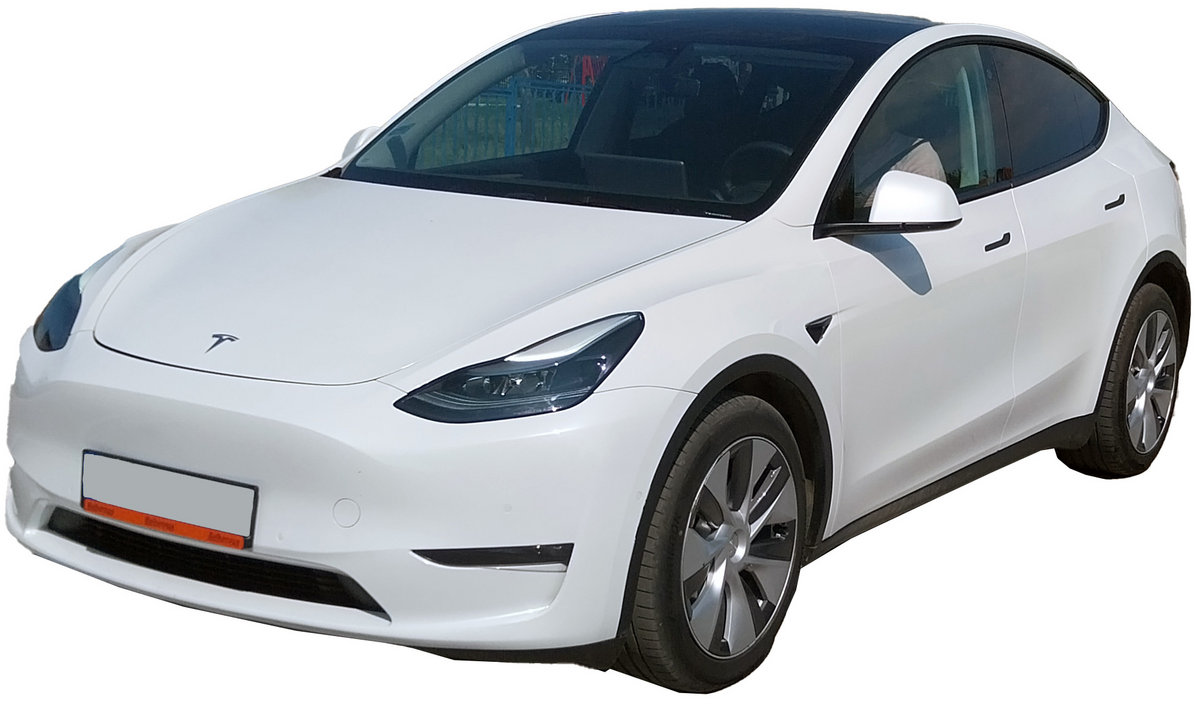 Tesla Model Y 2020 electric mid-size crossover SUV sport utility vehicle photo detail