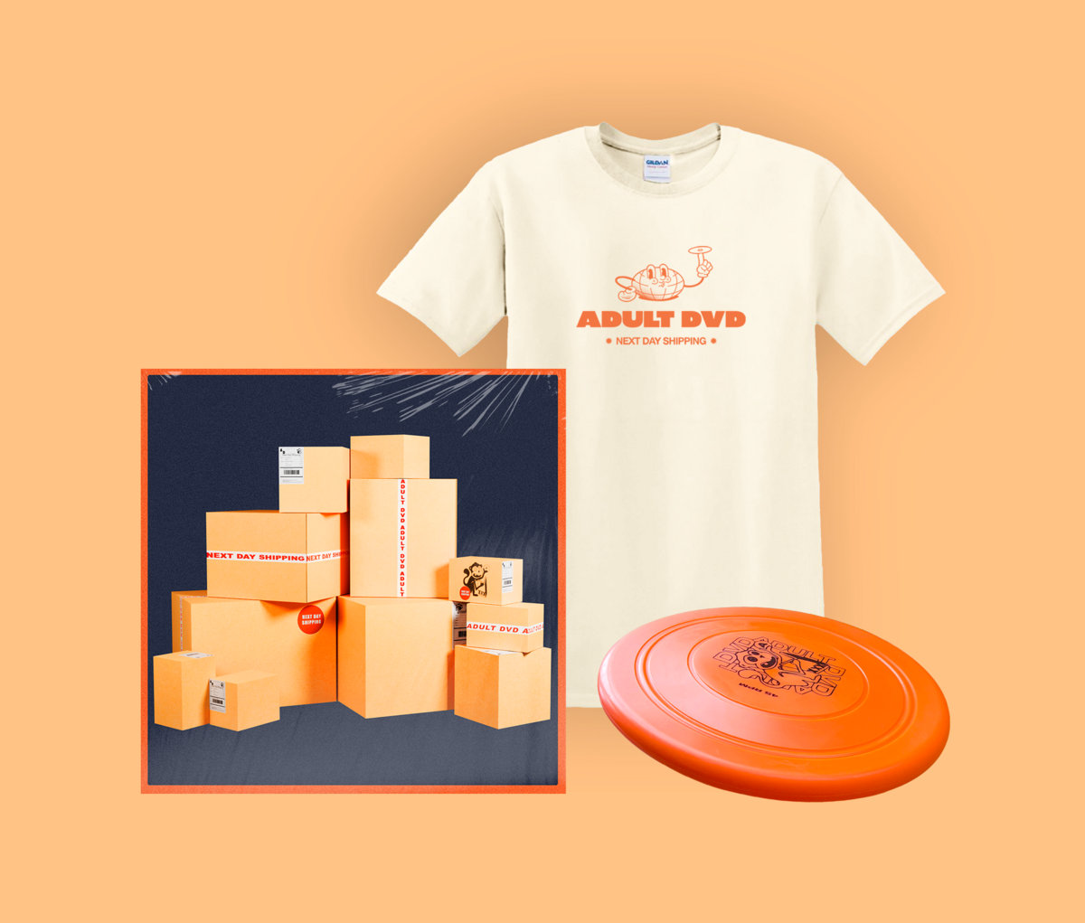 Next Day Shipping –
            
            
                Bundle - 12" Orange Vinyl / Limited Edition Tee / Frisbee