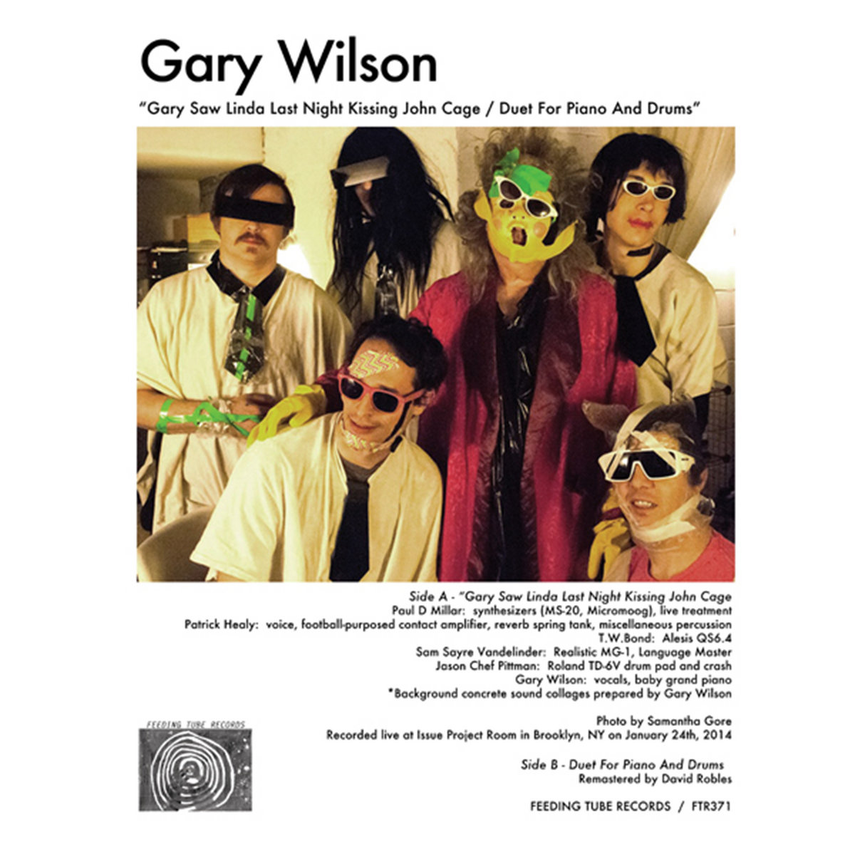 OUT OF PRINT! Gary Wilson - Gary Saw Linda Last Night Kissing John Cage / Duet For Piano And Drums LP Edition of 100. Numbered. Pressed in psychedelic Sludge Splatter