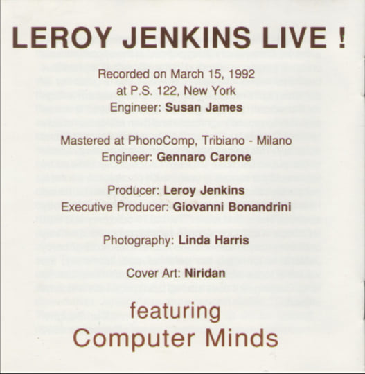Leroy Jenkins Live ! | Leroy Jenkins, Computer Minds | Black Saint