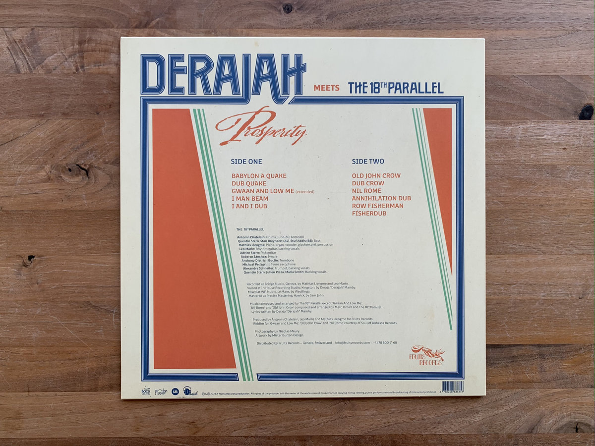 欧LP Derajah, 18th Parallel Prosperity FTR055 Fruits /00225 Prosperity | Derajah meets The 18th Parallel | Fruits Records