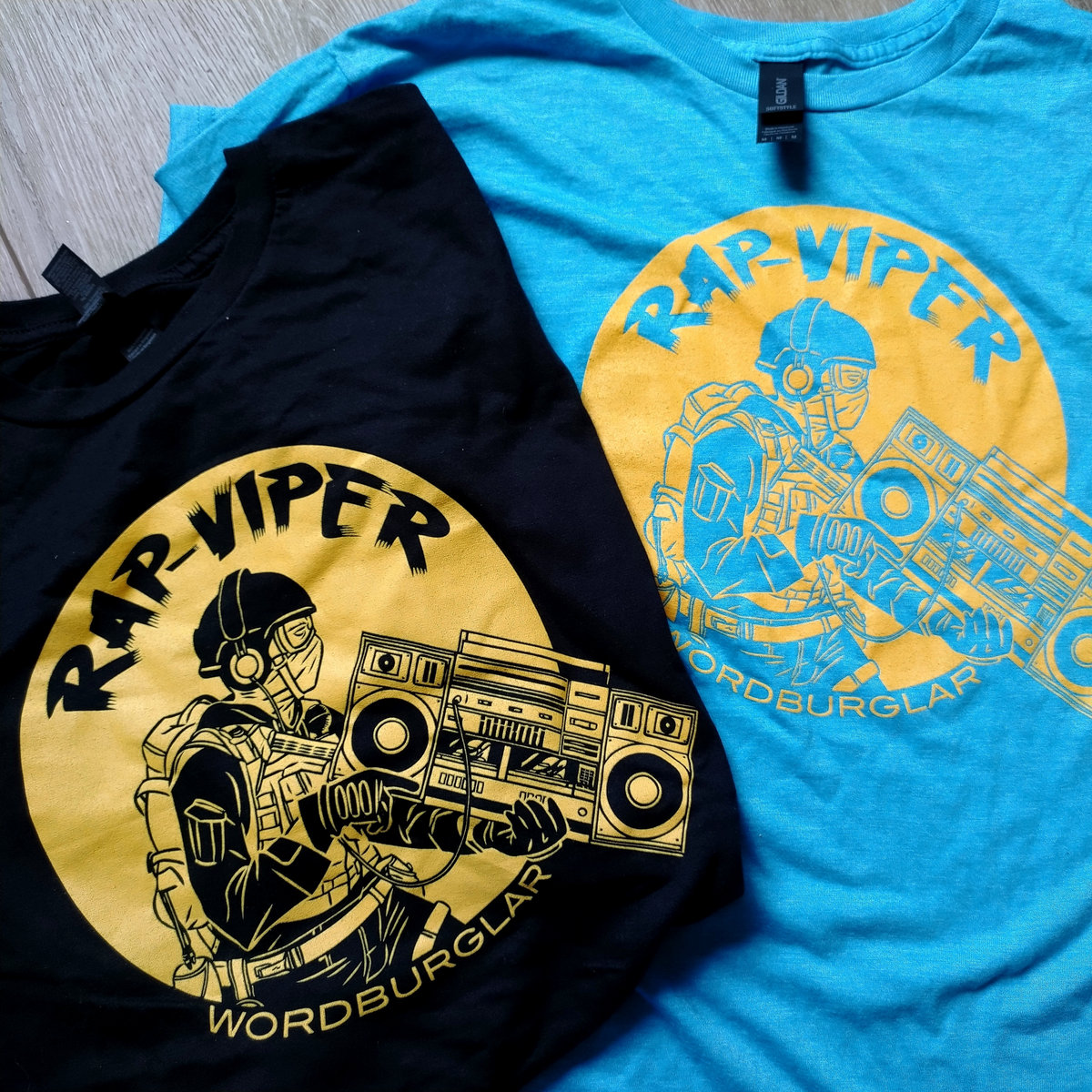 RAP-VIPER T-SHIRT (BLACK OR BLUE) | Wordburglar