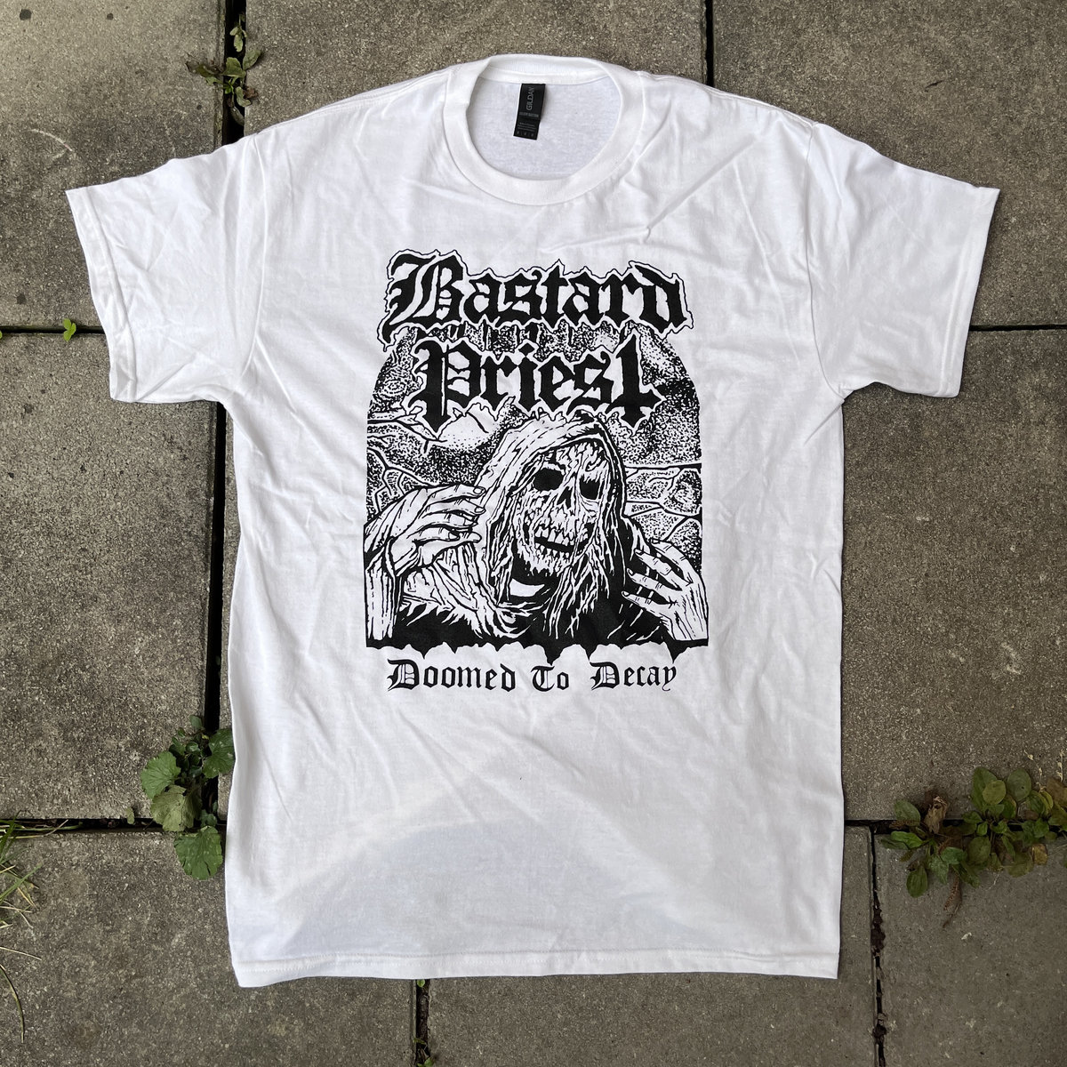 Doomed to Decay T-shirt White | Bastard Priest