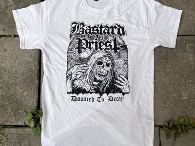 Doomed to Decay T-shirt White | Bastard Priest