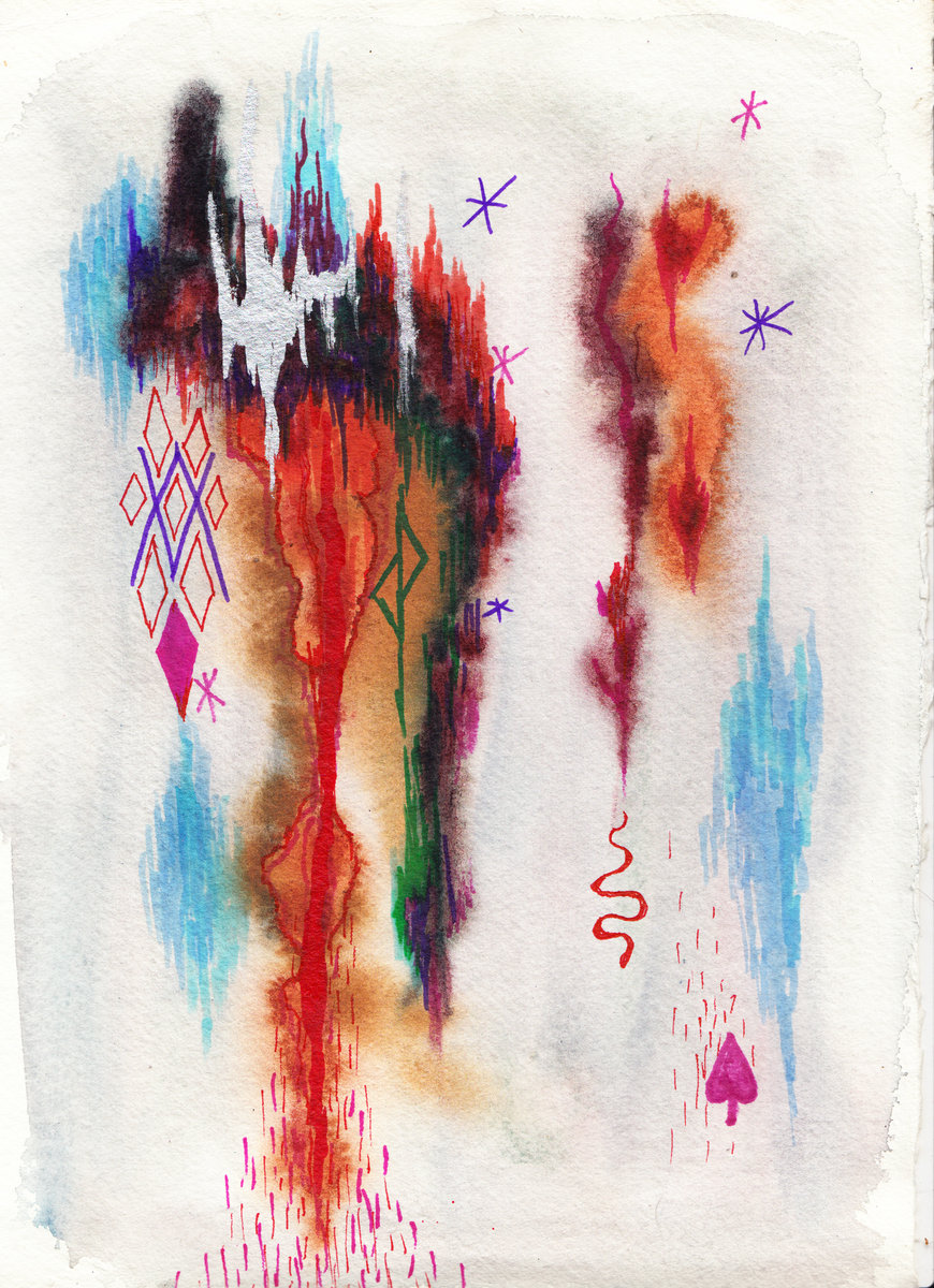 A4 diviniation card/passporte/star map skullflower