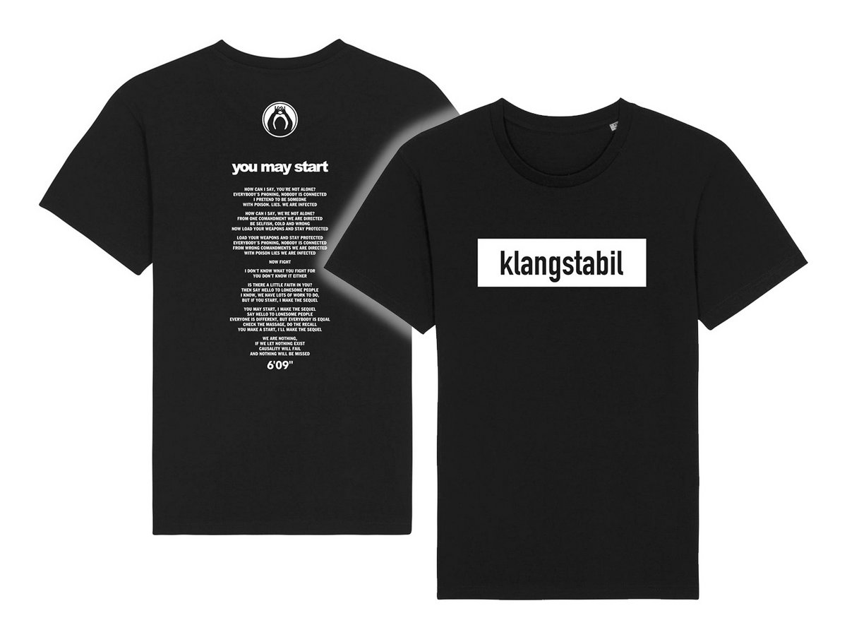 klangstabil. you may start. t-shirt. ikon183 | ant-zen