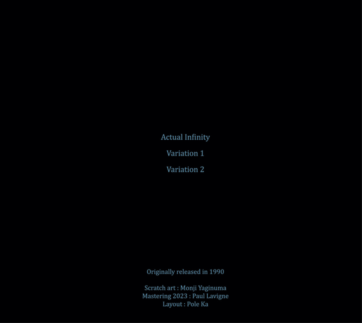 Actual Infinity/2 Variations | Kiyoshi Mizutani | fernsrecordings