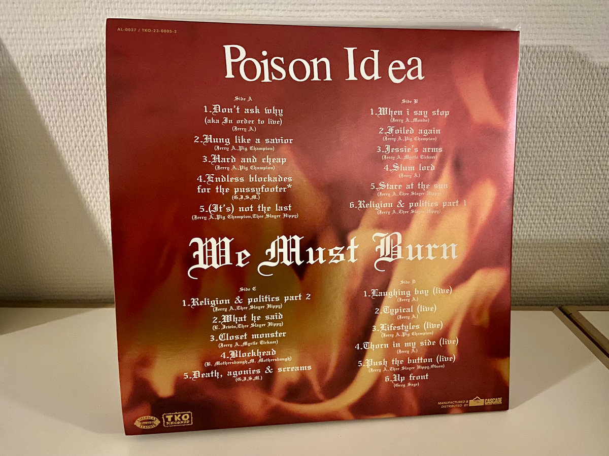 POISON IDEA we must burn オリジナルレコード We Must Burn (Deluxe Reissue) | Poison Idea