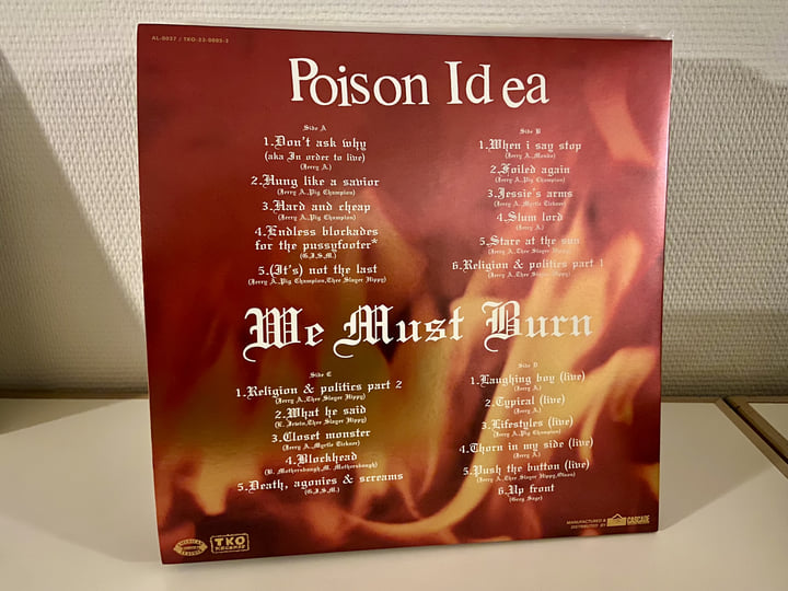 POISON IDEA we must burn オリジナルレコード Poison Idea – We Must Burn | Releases | Discogs