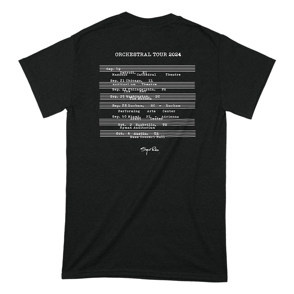 Sigur Rós – US Orchestral Tour 2024 T-Shirt: Black | Sigur Rós