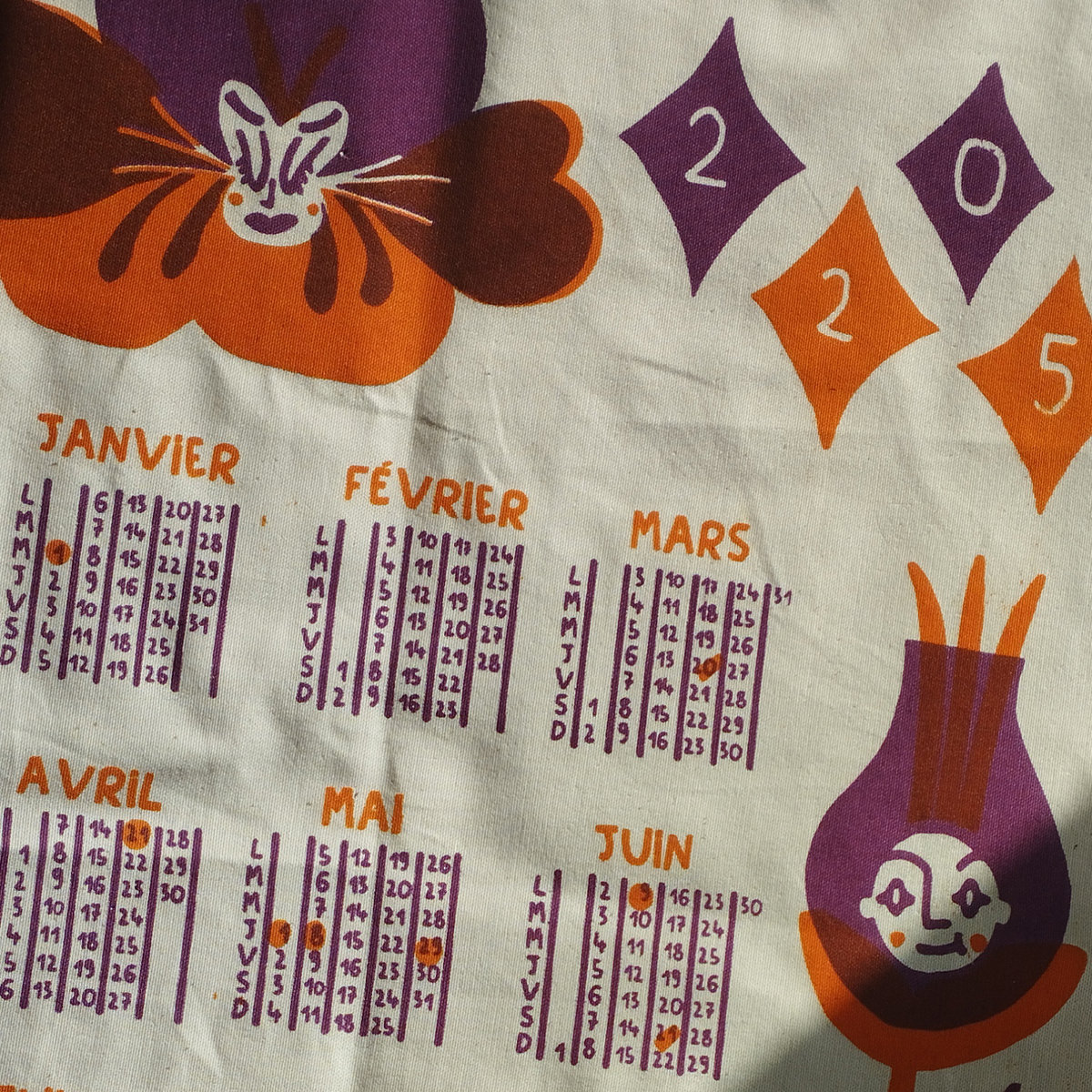 Torchon décoratif alsacien Calendrier 2023 - Village A807