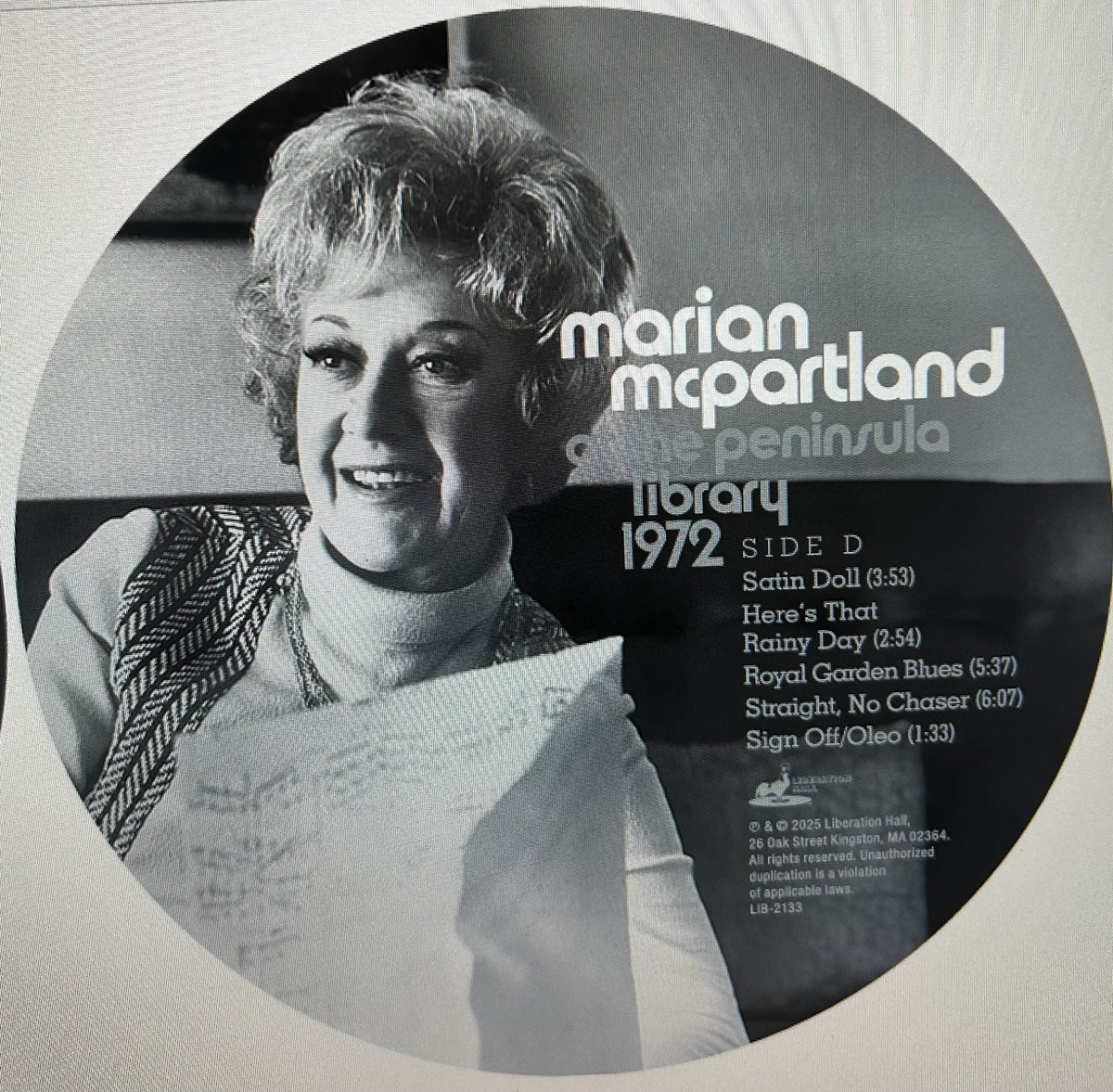 At The Peninsula Library 1972 Marian McPartland
