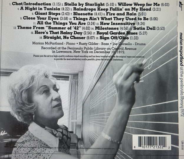 At The Peninsula Library 1972 | Marian McPartland
