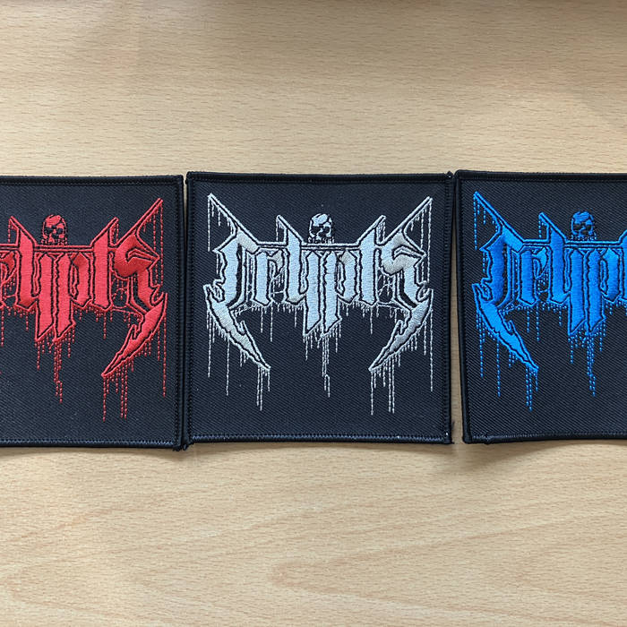 Crypts Logo Patch 10 x 10 (red, white and blue)