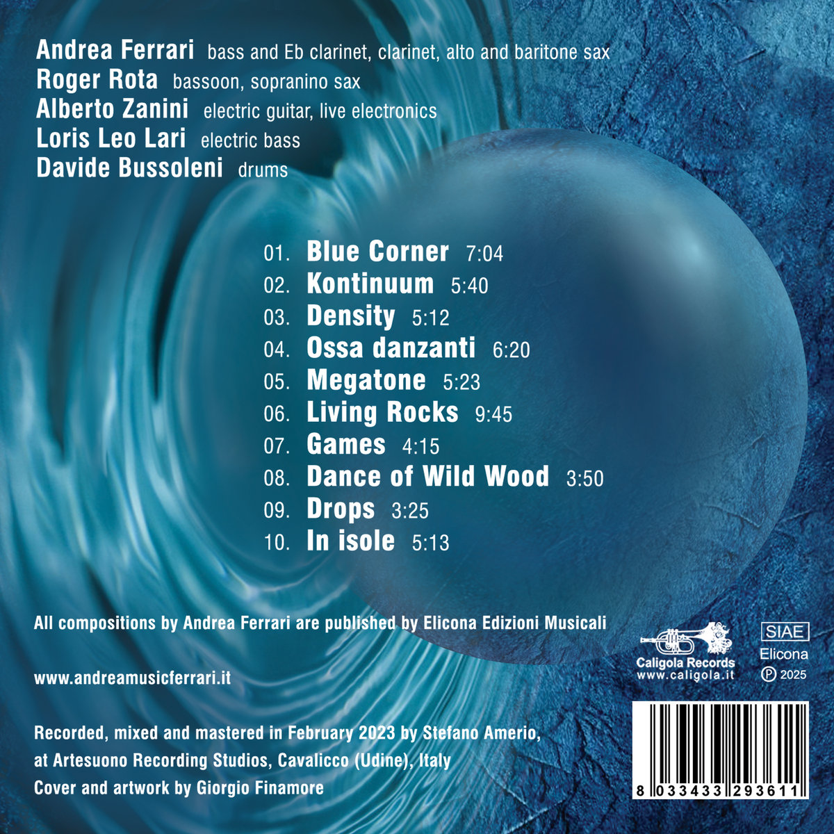 Liquid Walls | Andrea Ferrari (with Roger Rota, Alberto Zanini, Loris Leo  Lari, Davide Bussoleni) | Caligola Records, image size:1200x1200