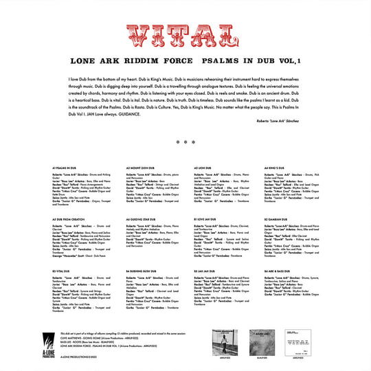 欧LP Lone Ark Riddim Force Psalms In Dub Vol. 1 ARKLP023 A-lone Productions E /00048 Psalms in Dub Vol. I | Lone Ark Riddim Force | Bass Lee Music