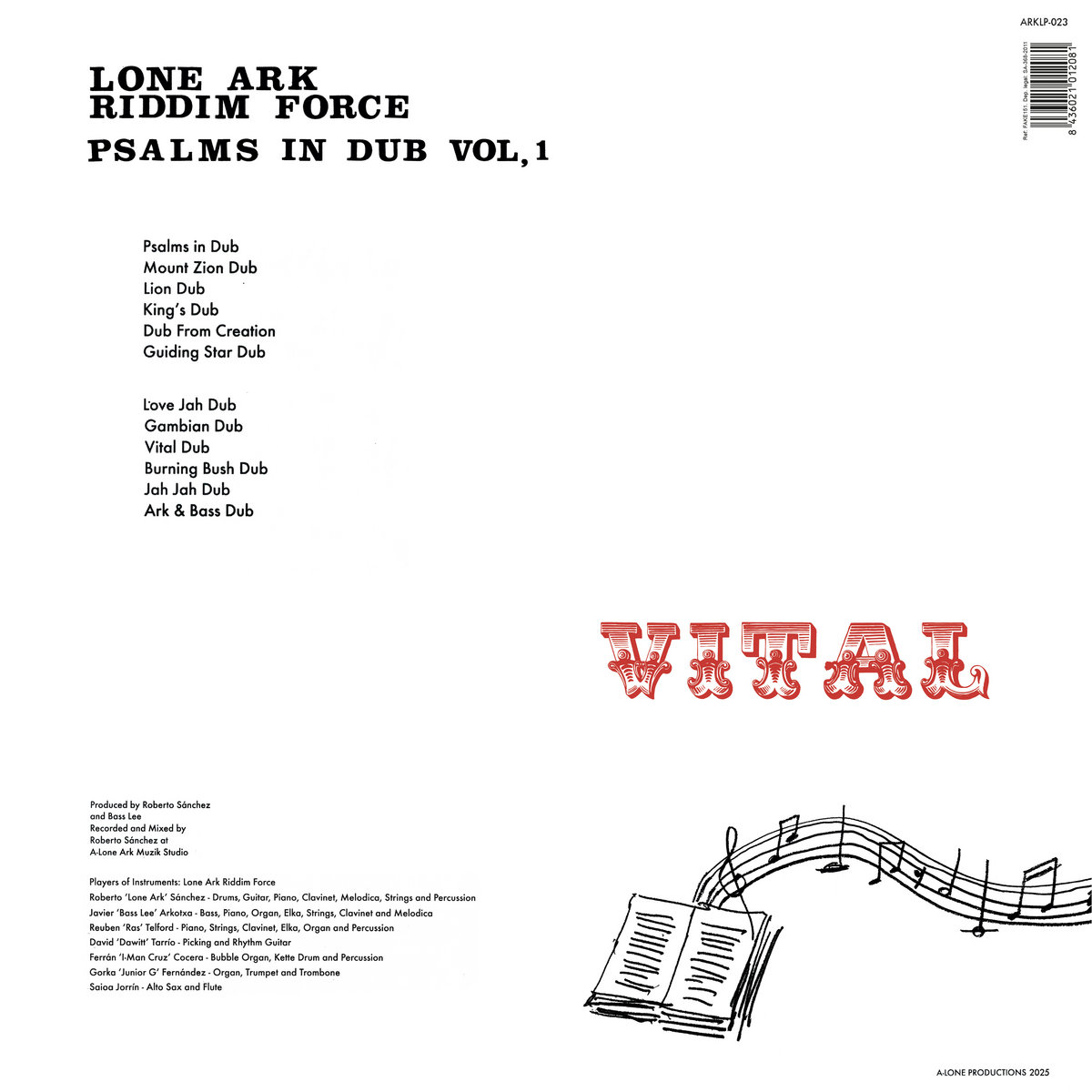 欧LP Lone Ark Riddim Force Psalms In Dub Vol. 1 ARKLP023 A-lone Productions E /00048 Lone Ark Riddim Force - Psalms In Dub Vol. 1 | A-LONE REGGAE
