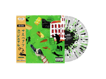 LIMITED EDITION 12" BLACK / WHITE / KAWASAKI GREEN SPLATTER ULTRA CLEAR VINYL JAPANESE OBI, image 1